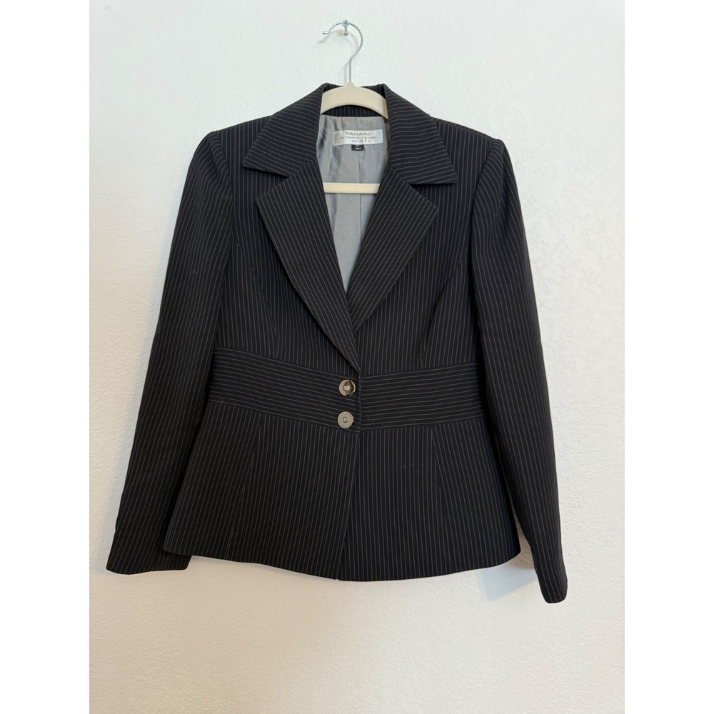 Tahari Arthur S.‎ Levine Petite Pinstripe Blazer Jacket - Size 4P